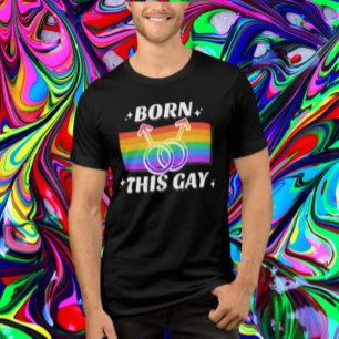 Camiseta Nascido Gay Arco-íris Marte