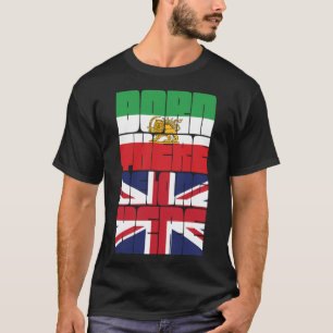 Camiseta Nascido Lá, Pertence Aqui Desenho Iraniano Britâni