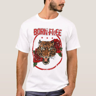 Camiseta Nascido Livre: Coleção de Arte do Majestoso Tigre