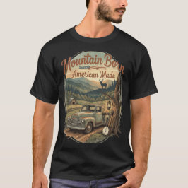 Camiseta Nascido nas Montanhas Feito Americano Apalache