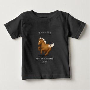 Camiseta Nascido no Ano do Cavalo Preto
