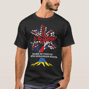 Camiseta Nascido No Reino Unido Com Raízes Ucranianas Ucrân