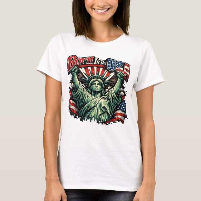 Camiseta Nascido Nos EUA (Frente)