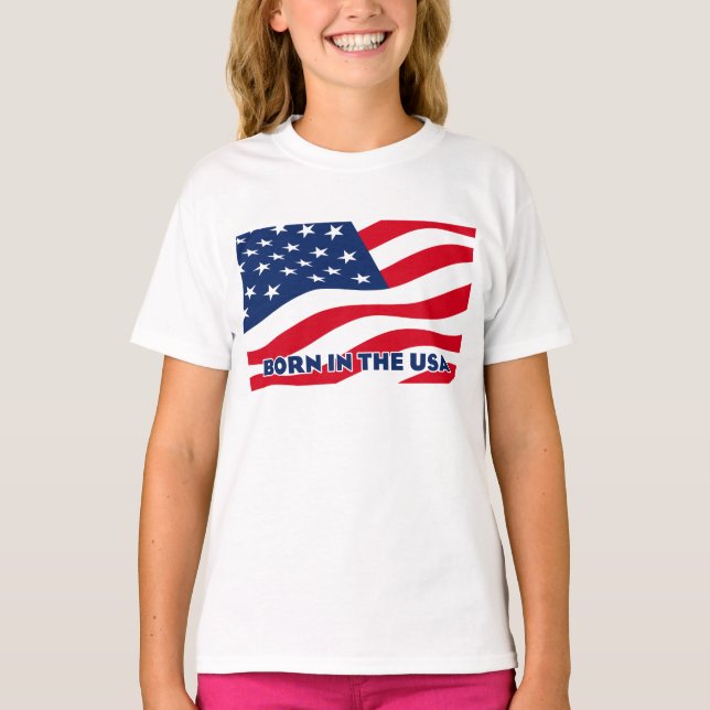 Camiseta Nascido nos EUA (Frente)
