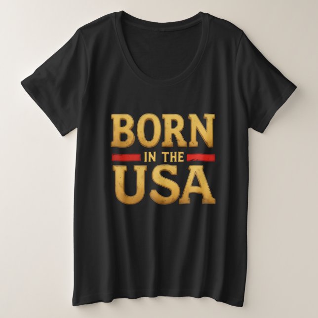 Camiseta Nascido nos EUA (Frente do Design)