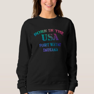 Camiseta Nascido nos EUA Fort Wayne Indiana olhar angustiad