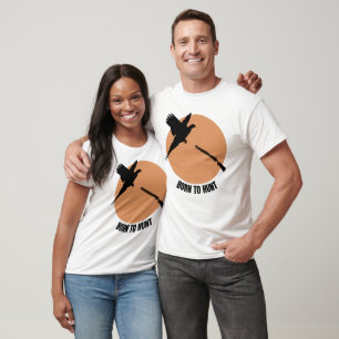 Camiseta Nascido para Caçar Pássaros Voadores & Caça com Es