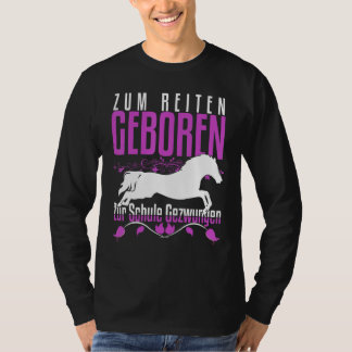 Camiseta Nascido Para Cavalgar Treinado Na Escola Cavalo Di