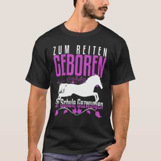 Camiseta Nascido Para Cavalgar Treinado Na Escola Cavalo Di