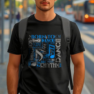Camiseta Nascido para Dançar Azul/Branco/Qualquer Cor ID277