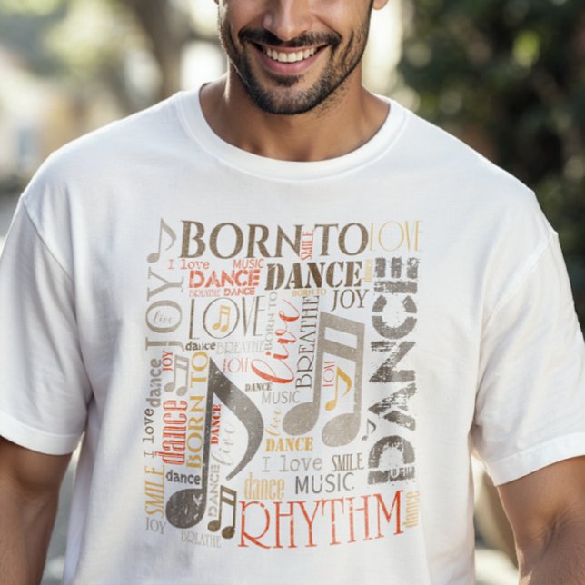 Camiseta Nascido para Dançar Laranja/Marrom ID277 (Criador carregado)