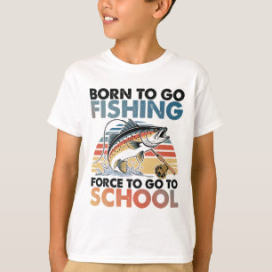 Camiseta Nascido Para Ir Pescar B Peixe Pescador Meninos Fa