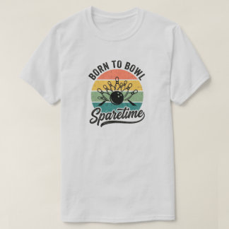 Camiseta Nascido Para Jogar Boliche Gráfico Retro Vintage d