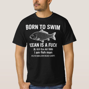 Camiseta Nascido Para Nadar Oceano 1989 Eu Sou Homem Peixe