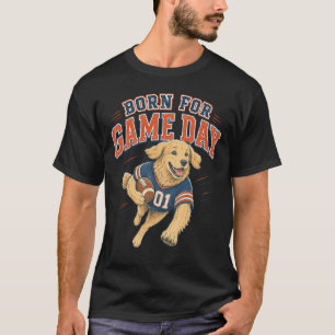 Camiseta Nascido Para o Dia de Jogo de Futebol do Golden Re