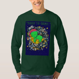 Camiseta nascido para orbitar alienígena dormindo