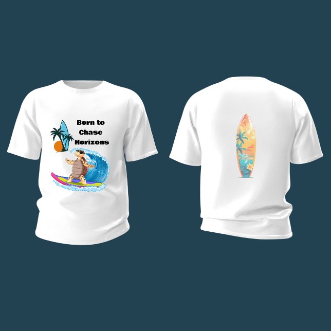Camiseta Nascido para perseguir ondas de horizontes  (Criador carregado)