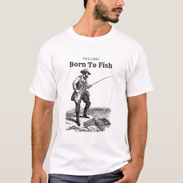 Camiseta Nascido para pescar (Frente)