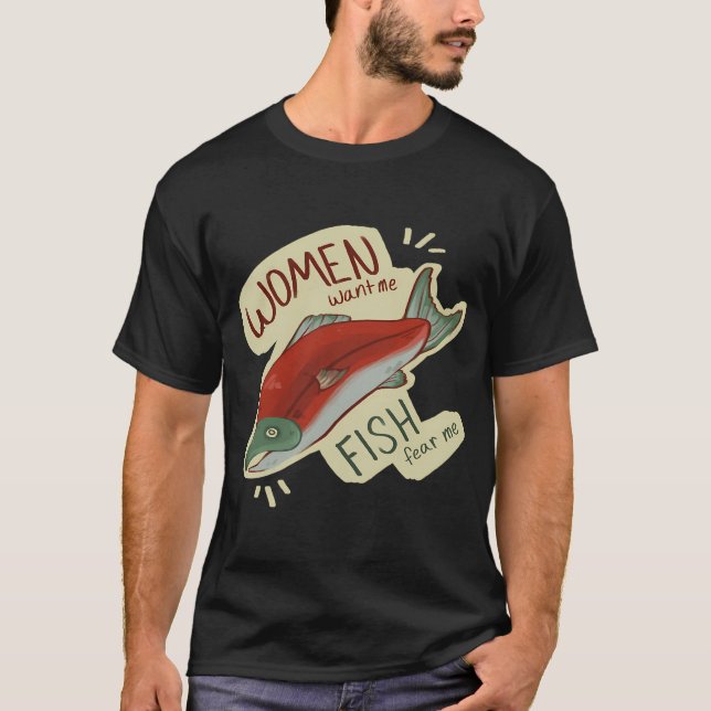 Camiseta Nascido para Pescar Forçado a Trabalhar (Frente)