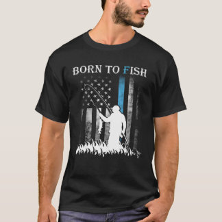 Camiseta Nascido para Pescar mas Forçado a Trabalhar Cota d