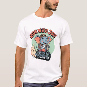 Camiseta Nascido para Pilotar Elefante Tatuado Engraçado