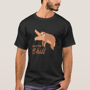 Camiseta Nascido Para Relaxar Preguiça Animal Floresta Trop