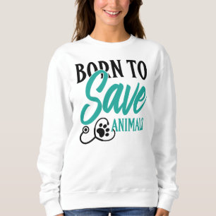 Camiseta "Nascido Para Salvar Animais" Veterinário e Orgulh