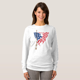 Camiseta Nascido para Ser Águia Patriótica Livre | Mulheres