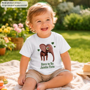 Camiseta Nascido para Ser Bebê Elefante Enorme Fofo Persona