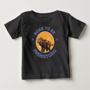 Camiseta Nascido para Ser Bebê Mamute Lanoso Pré-Histórico