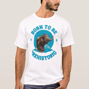 Camiseta Nascido para Ser Bebê Mamute Lanoso Pré-Histórico