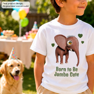 Camiseta Nascido para Ser Elefante Fofo Gigante para Crianç