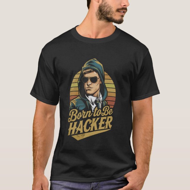Camiseta Nascido para Ser Hacker u2013 Código de Computador (Frente)