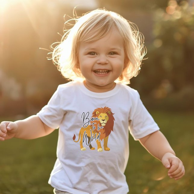 Camiseta Nascido para ser Leão Selvagem (Criador carregado)