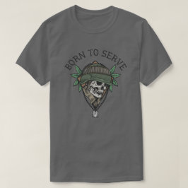 Camiseta Nascido para Servir Soldado Caveira 
