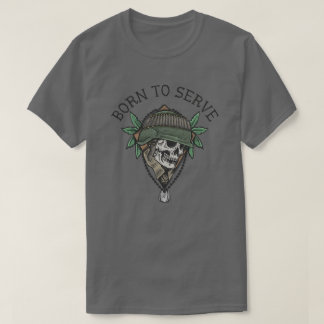 Camiseta Nascido para Servir Soldado Caveira 