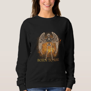 Camiseta Nascido para Subir – Anjo Esqueleto com Desenho de