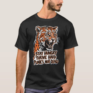Camiseta Nascido Selvagem Fique com Fome Leopardo Motivacio