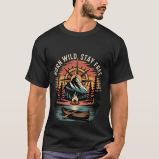 Camiseta Nascido Selvagem, Fique Livre