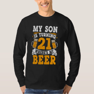 Camiseta Nascimento da Família Mãe, Pai aniversário de 21 a