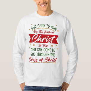 Camiseta Nascimento e Cruz de Jesus Cristo Fé de Natal  