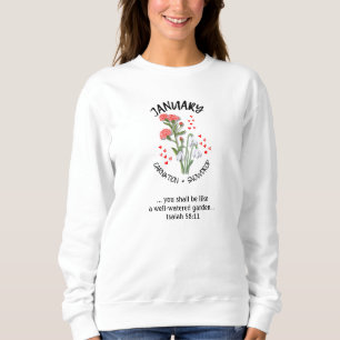 Camiseta Nascimento Mês Flor JANUARY Christian