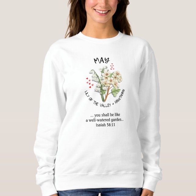 Camiseta Nascimento Mês Flor MAIO Cristão (Frente)
