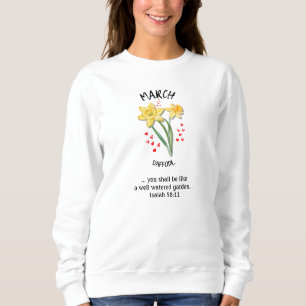 Camiseta Nascimento Mês Flor MARCH Daffodil Christian