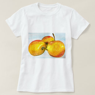 Camiseta Nashi pera fruta de aquarela amarela
