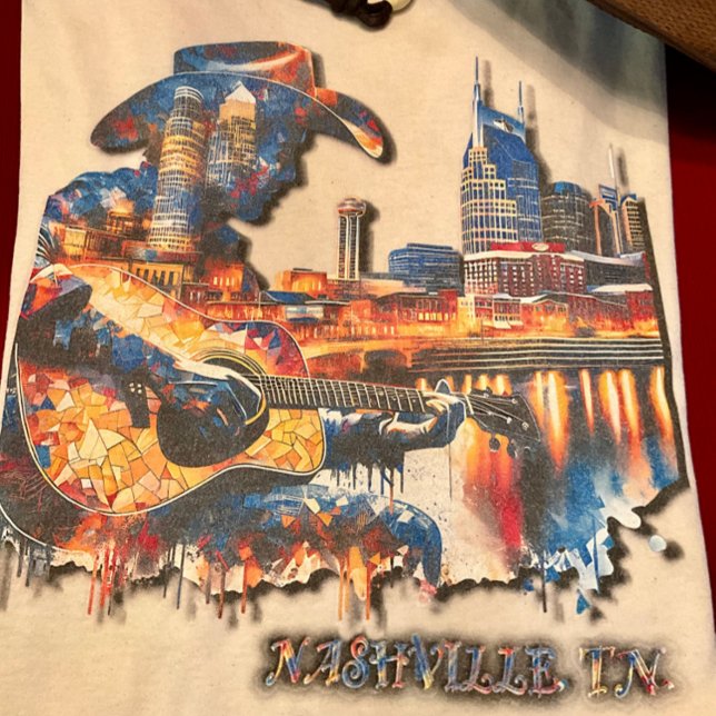 Camiseta Nashville É Design De Azulejo Mosaico Da Cidade Da (Criador carregado)