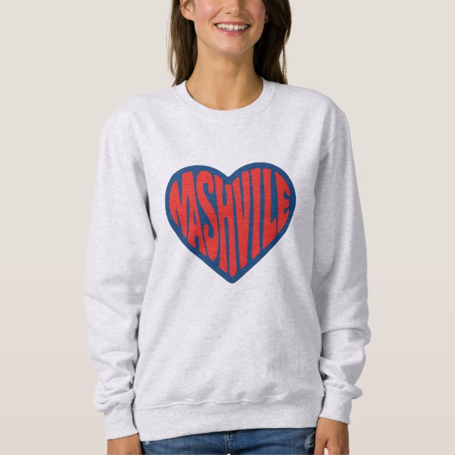 Camiseta Nashville Groovy Heart Design - Retro Psychedelic (Frente)