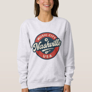 Camiseta Nashville Music City USA Retro Crachá - Vintage