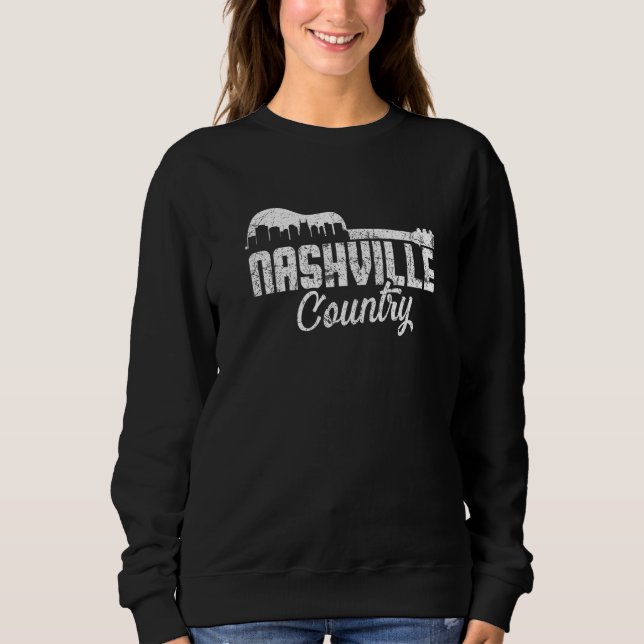 Camiseta Nashville Skyline Tennessee Country Music Guitar P (Frente)