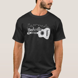 Camiseta Nashville Skyline Tennessee Música Country Guitarr